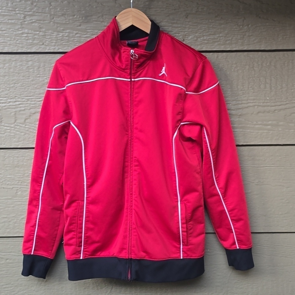 Jordan Red Front Zip Basketball Track Jacket XL 20